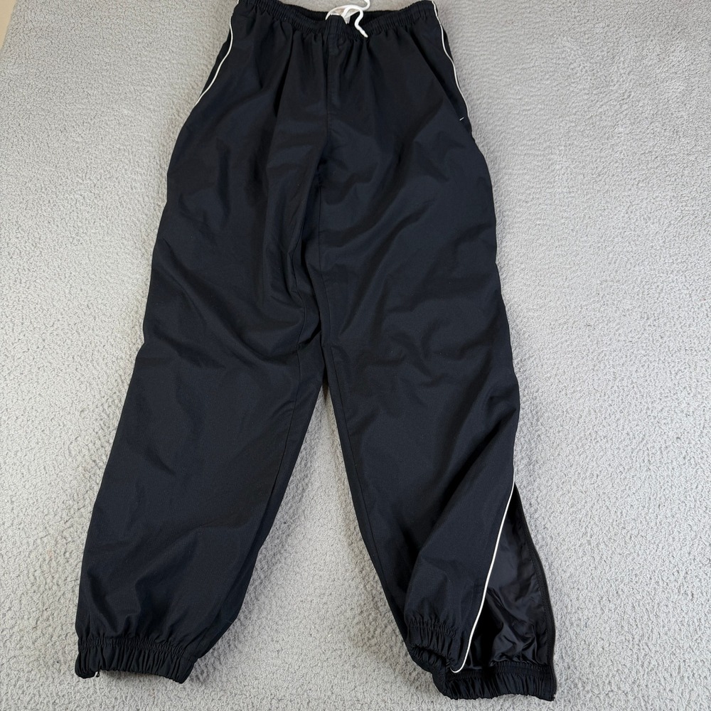 Nike Track Pants Mens M Black Team S7BID 191898 Mesh Lined Ankle Zip Piping